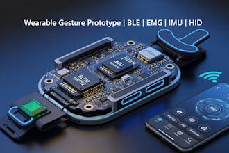 design wearable gesture prototype with ble, hid, emg  imu smart wearables
