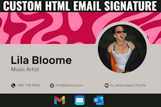create HTML email signature, clickable signature, and business cards