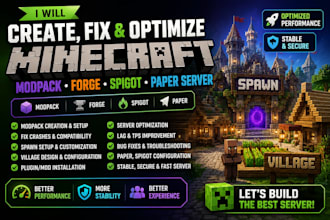 create fix optimize minecraft modpack forge, spigot, paper server spawn, village
