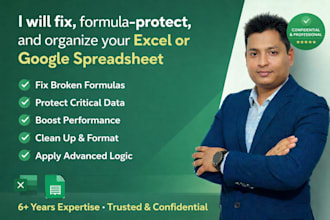 fix your excel or google spreadsheet