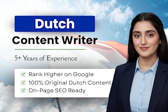 write dutch SEO blog posts, articles and website content