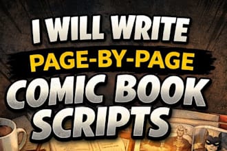 write page to page comic book script for webcomics graphic novels or indie comic
