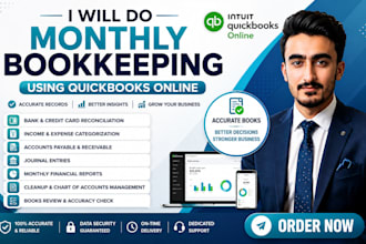 do monthly bookeeping using quickbooks online
