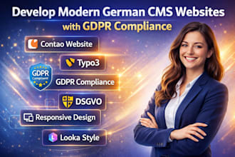 develop a modern german contao or typo3 website with gdpr compliance