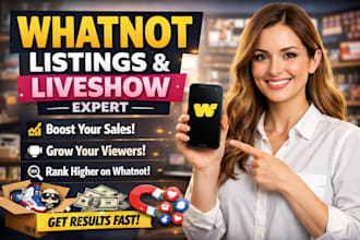 whatnot products listing, whatnot product liveshow whatnot marketing and SEO