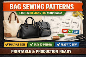 create professional bag sewing patterns for your designs