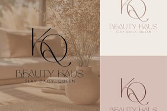 do minimalist cosmetics, perfume, makeup, esthetics and beauty logo design