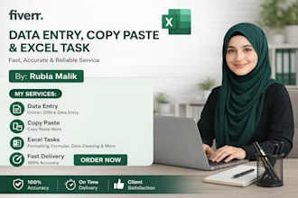 do data entry, copy paste, and excel tasks