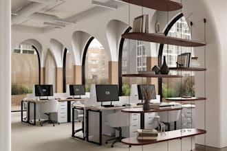 redesign office interior design, building layout cgi rendering,2d floor planning