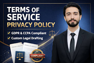 draft legally compliant terms of service and privacy policy