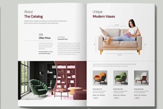 create modern brochure catalog magazine and editorial layout design on canva
