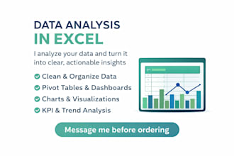 create professional excel spreadsheets and dashboards analyzing any data