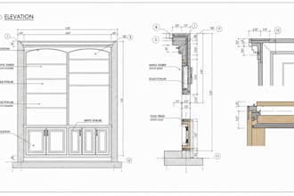 create millworks, shop drawings, kitchen cabinets, wardrobe and pantry
