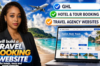 create ghl flight booking website hotel booking tour travel agency website
