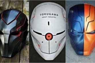 design 3d printable mask, oni mask, cosplay mask, halloween mask, printable mask