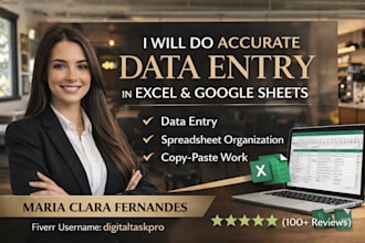 do accurate data entry, web research and exel data typing