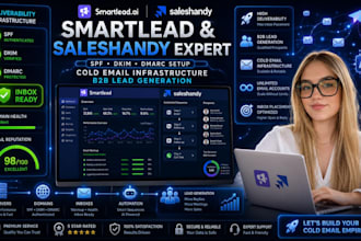 setup smartlead saleshandy cold email with spf dmarc for b2b lead generation