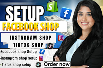 setup facebook shop,tiktok shop setup and instagram shop optimization