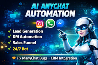 develop manychat automation, many chatbot, instagram chatbot, fix manychat bugs