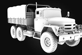 do 3d car modeling 3d truck model 3d military vehicle for game 3d printing