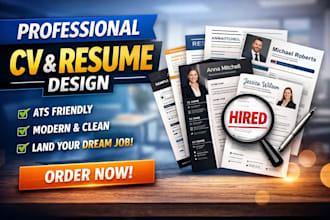 design a professional and ats friendly CV or resume