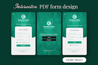 create fillable interactive pdf form, editable pdf form and digital products