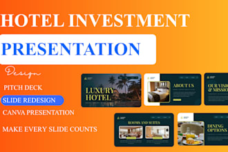 create hotel investment pitch deck hospitality business plan investor funds