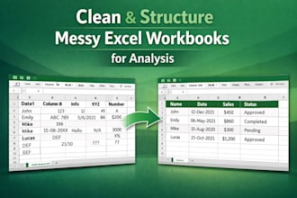 clean and structure messy excel data for accurate analysis