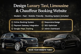 design taxi, limousine and chauffeur booking website