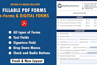create fillable PDF form with data validations