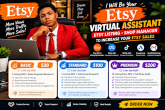 be your etsy virtual assistant etsy SEO shop manager to boost etsy shop sales