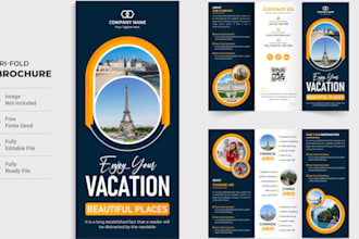 travel agency brochure tour booklet vacation business real estate canva flyers