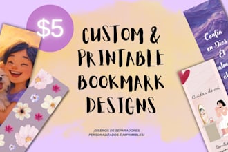 design aesthetic printable and custom bookmarks