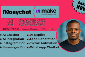 build ai instagram facebook whatsapp chatbot with manychat for lead generation