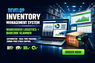 develop inventory management warehouse logistics system with barcode scanner