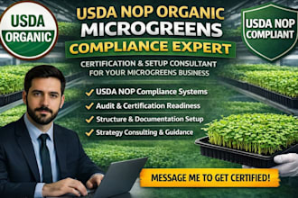 design and implement a usda nop organic microgreens production system
