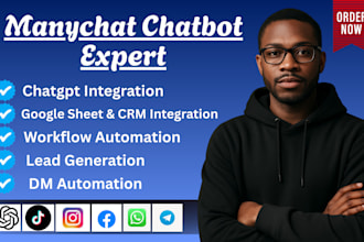 create manychat chatbot, uchat for facebook, instagram, and whatsapp