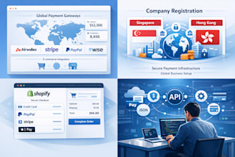 register company and integrate airwallex payment gateway with full compliance