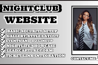 nightclub website, club website design, bar website, lounge website dj event