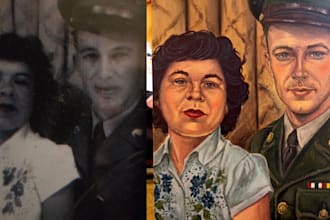 paint a custom portrait on canvas