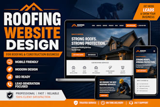 design modern roofing website contractor website for construction business
