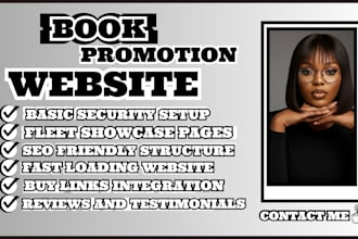 book promotion website, author website design, book marketing website book sales