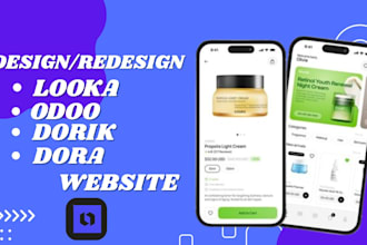 design or redesign your dorik, looka, odoo and dora website