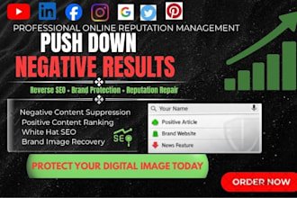 do online reputation management and reverse SEO to push down negative results