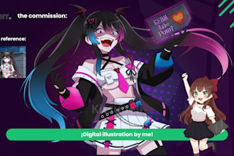 draw a digital illustration in anime style
