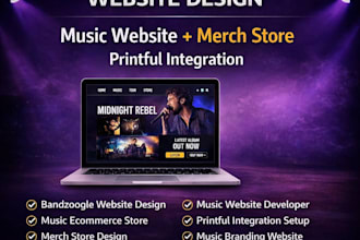 design or redesign bandzoogle website and printful store