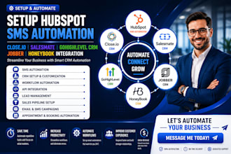 setup hubspot sms automation close io salesmate gohighlevel crm jobber honeybook