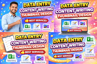 do thumbnail desing, content writing ,insta script writing