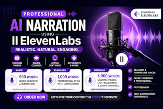 create elevenlabs ai voiceover for youtube videos, courses, and apps