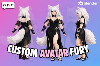 make a custom 3d vrchat furry avatar
